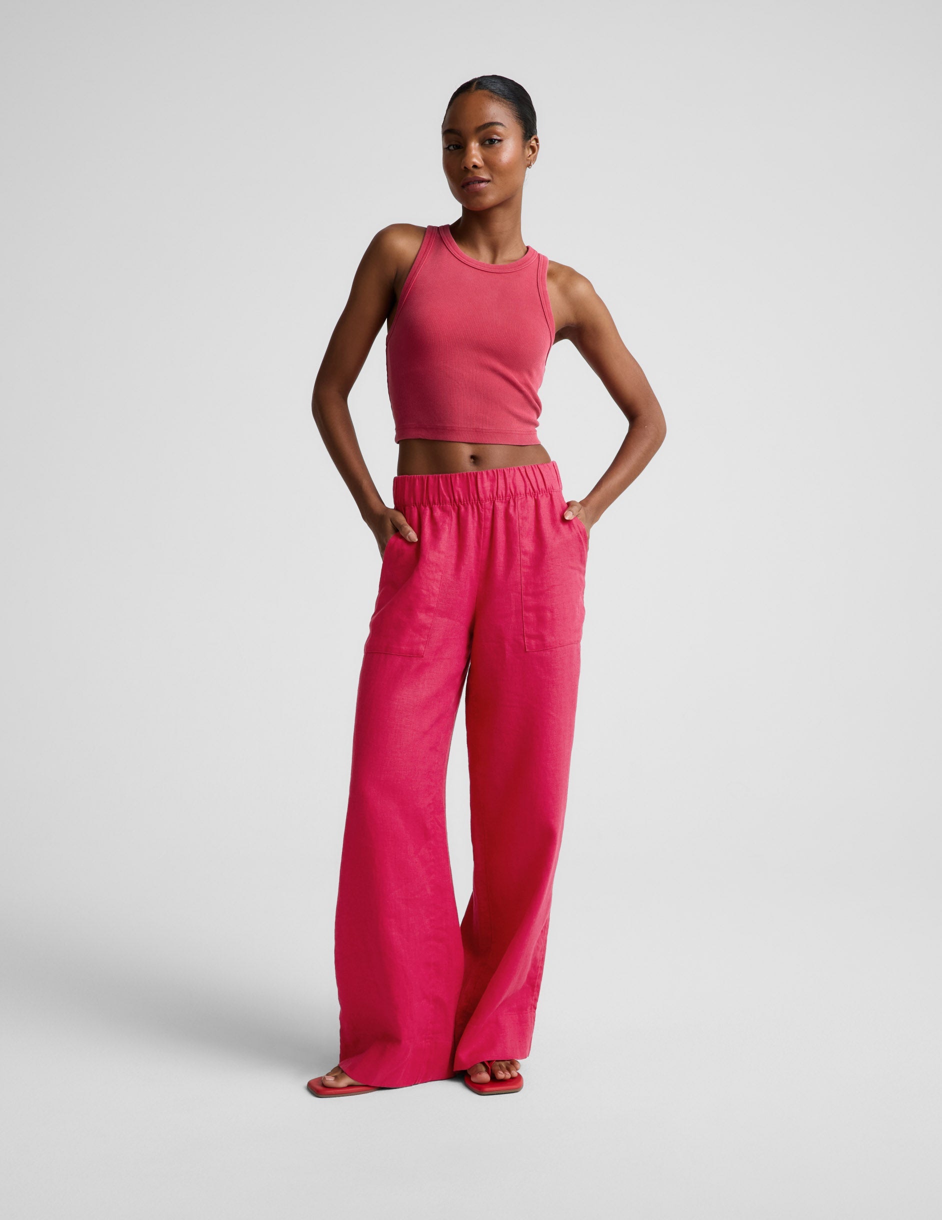 SoftWash Linen Easy Wide Leg Pant 29