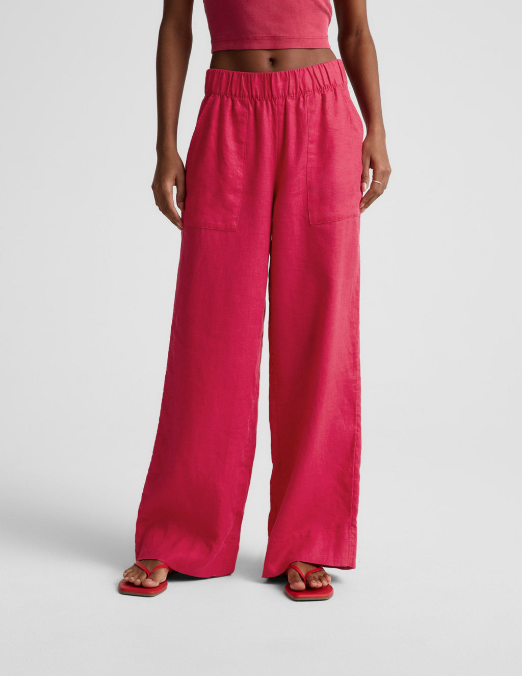 SoftWash Linen Easy Wide Leg Pant 31