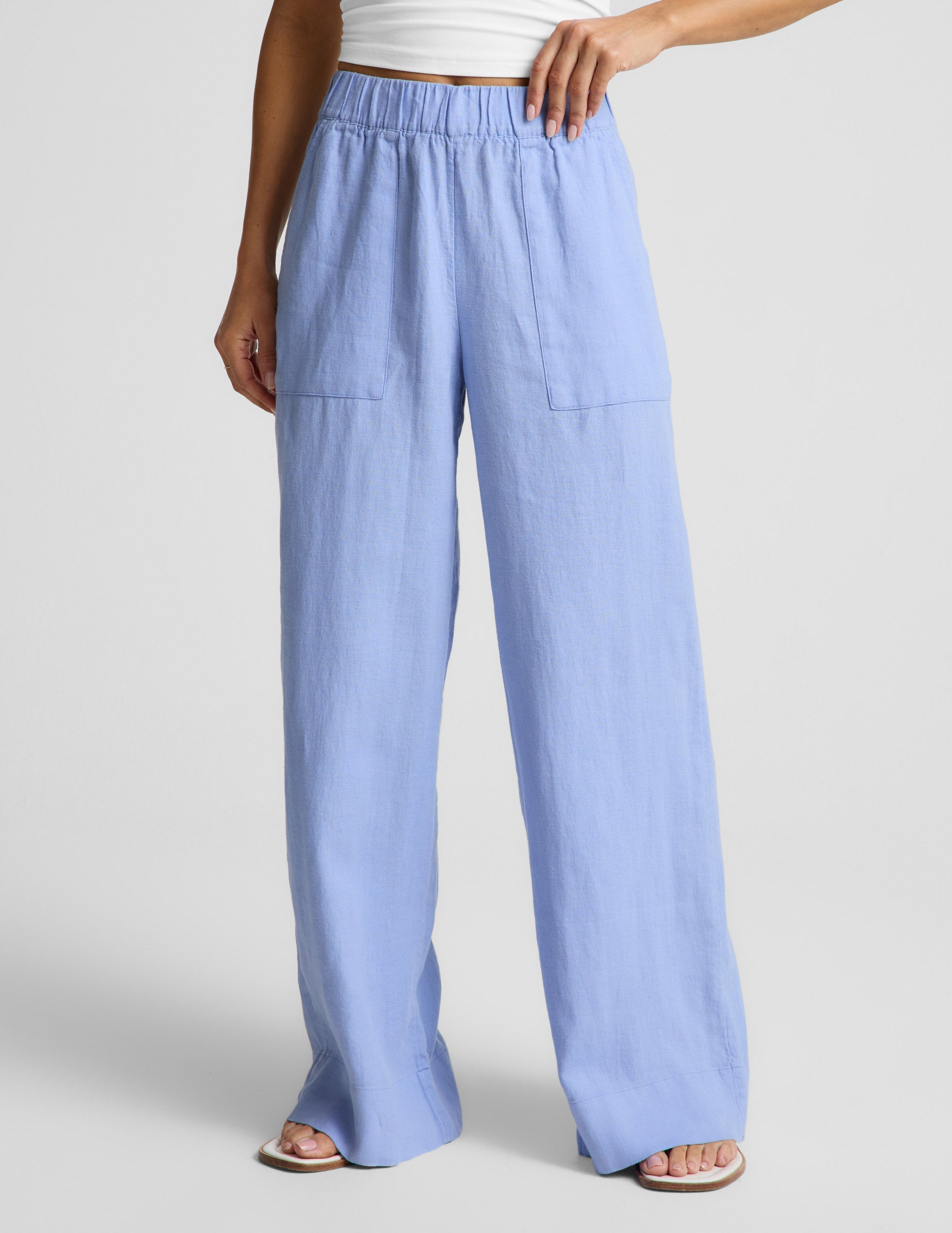 SoftWash Linen Easy Wide Leg Pant 31