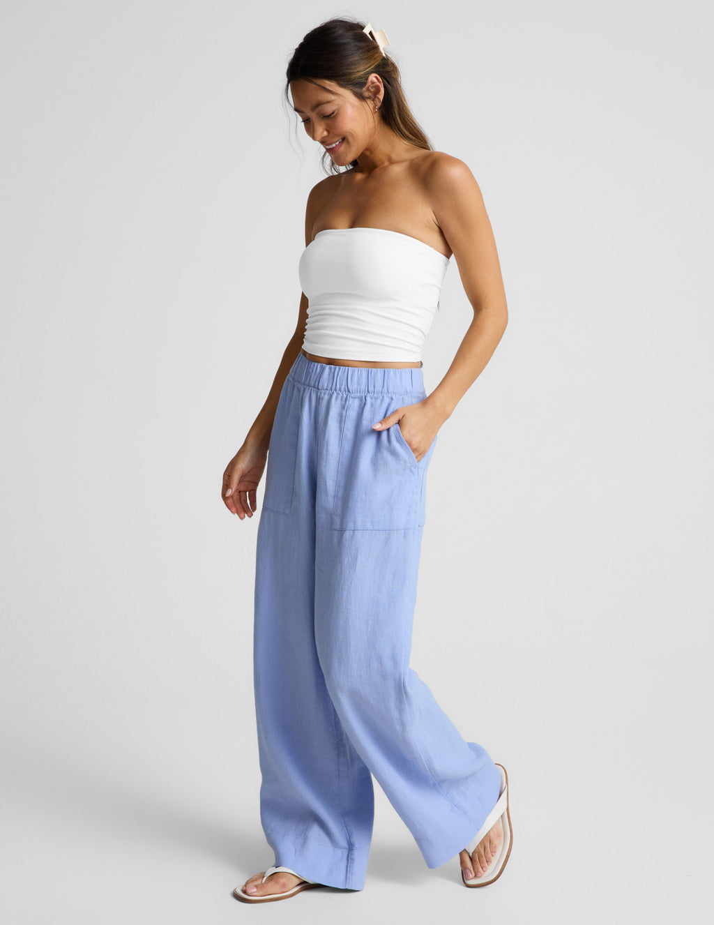 SoftWash Linen Easy Wide Leg Pant 31