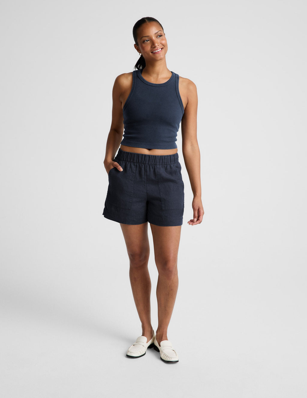 On Repeat Rib High Neck Cropped Tank