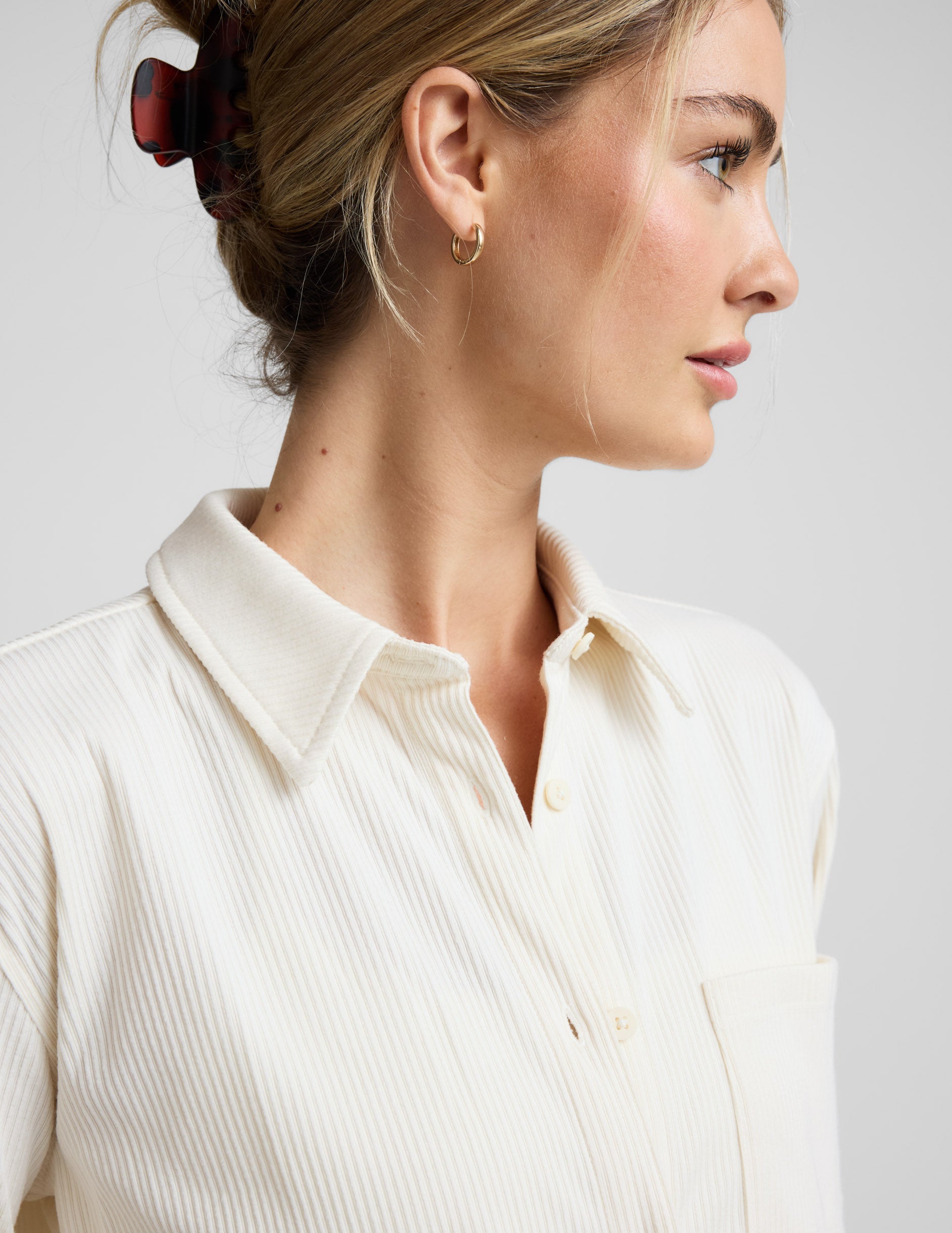 Breathe Easy Comfort Cord Button Up