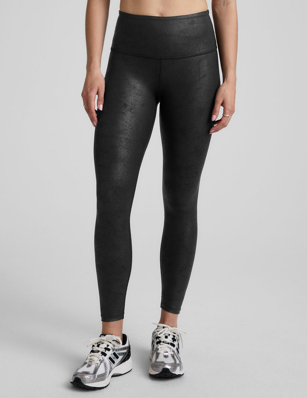 Leatherette High Waisted Midi Legging