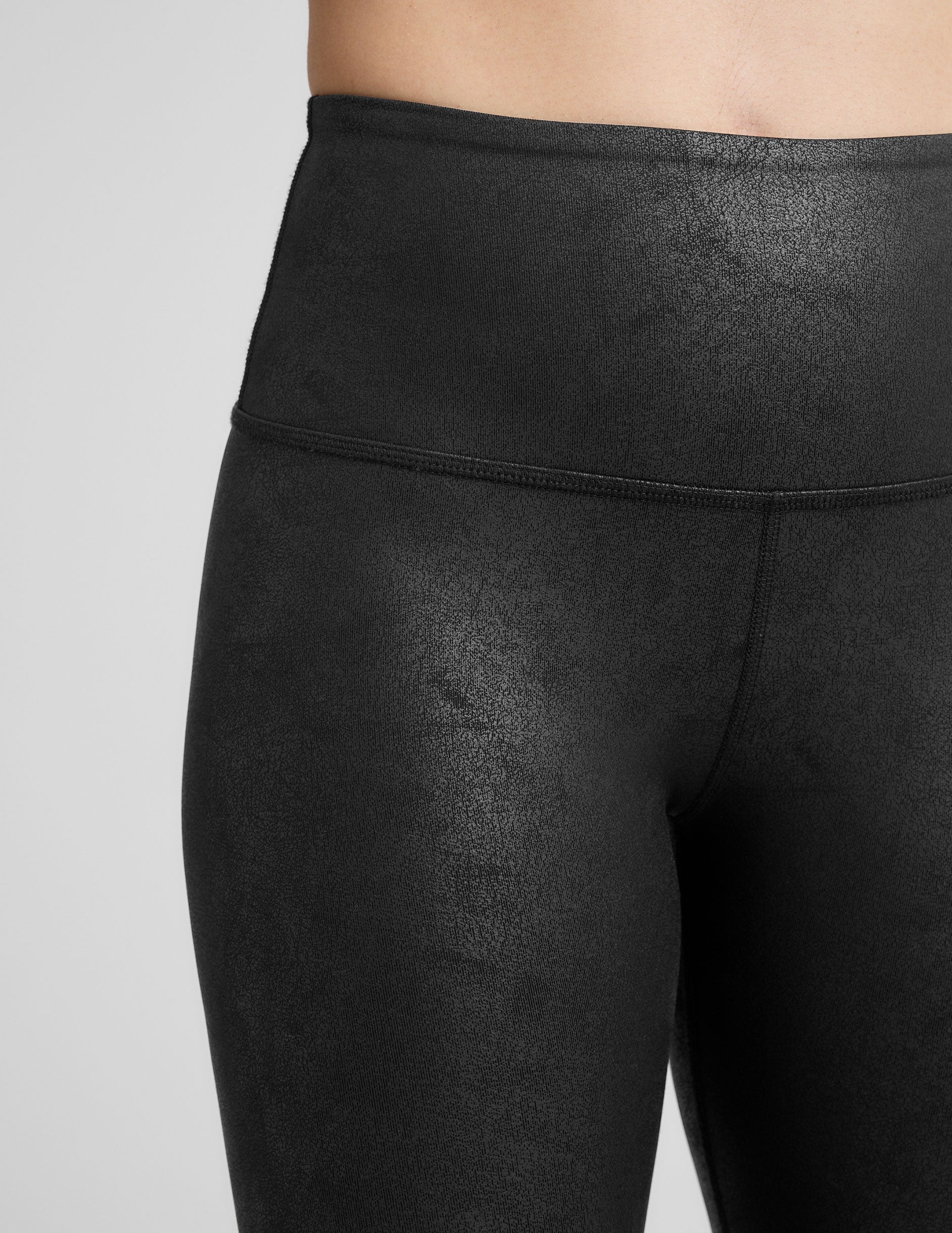 Leatherette High Waisted Midi Legging