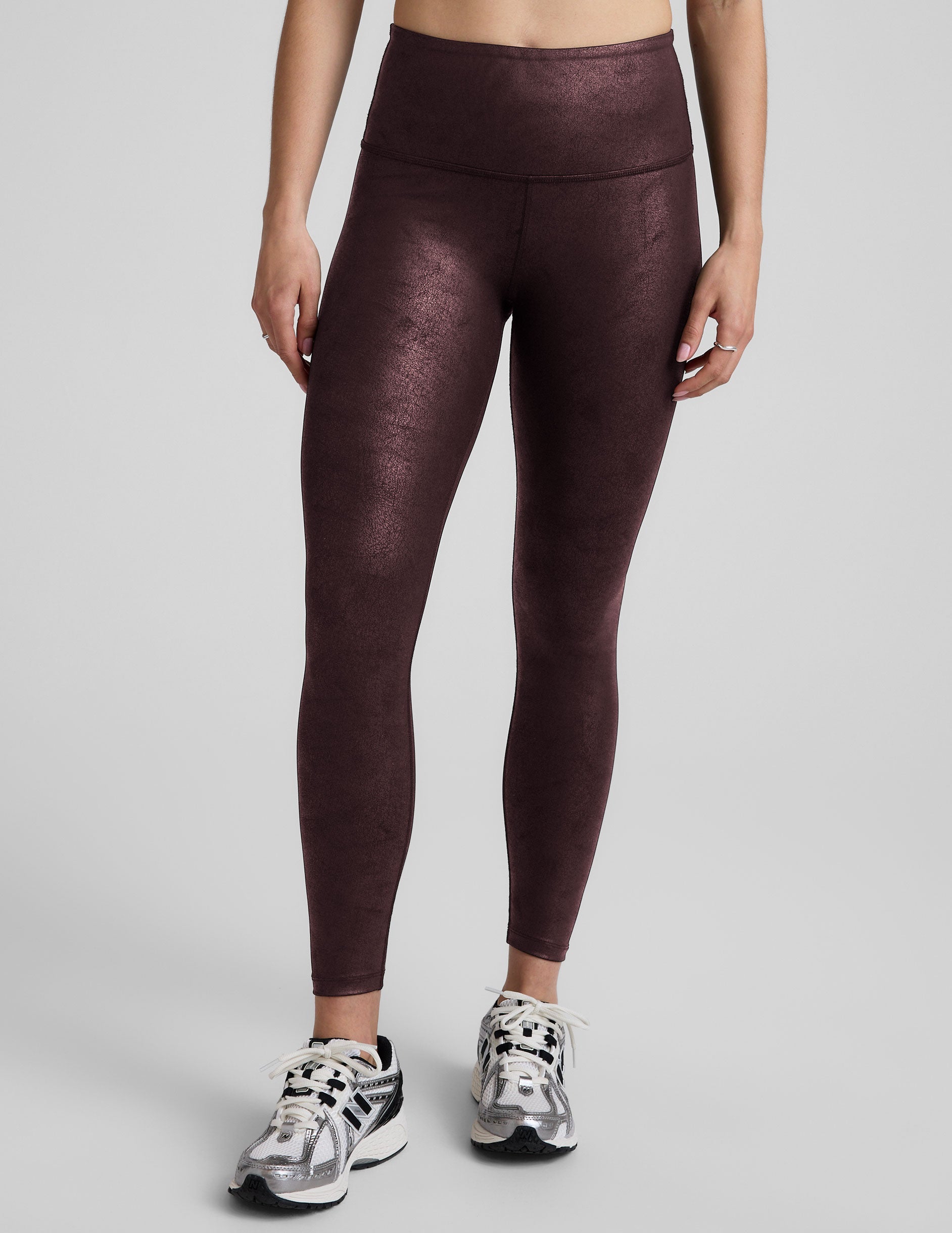Leatherette High Waisted Midi Legging