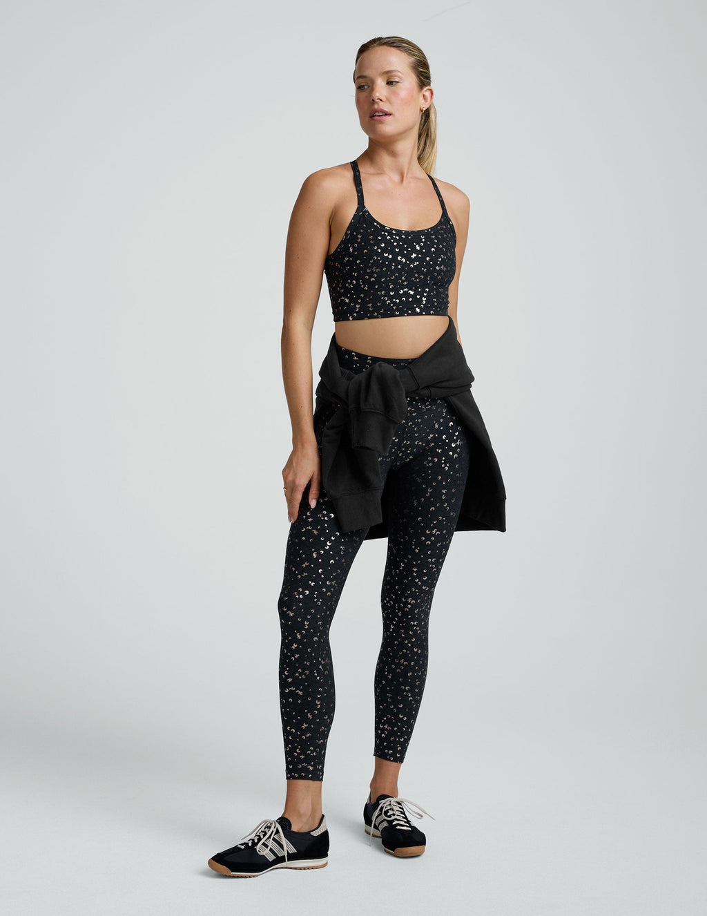 Black Gold Mini Moons SoftShine Slim Racerback High Cropped Tank