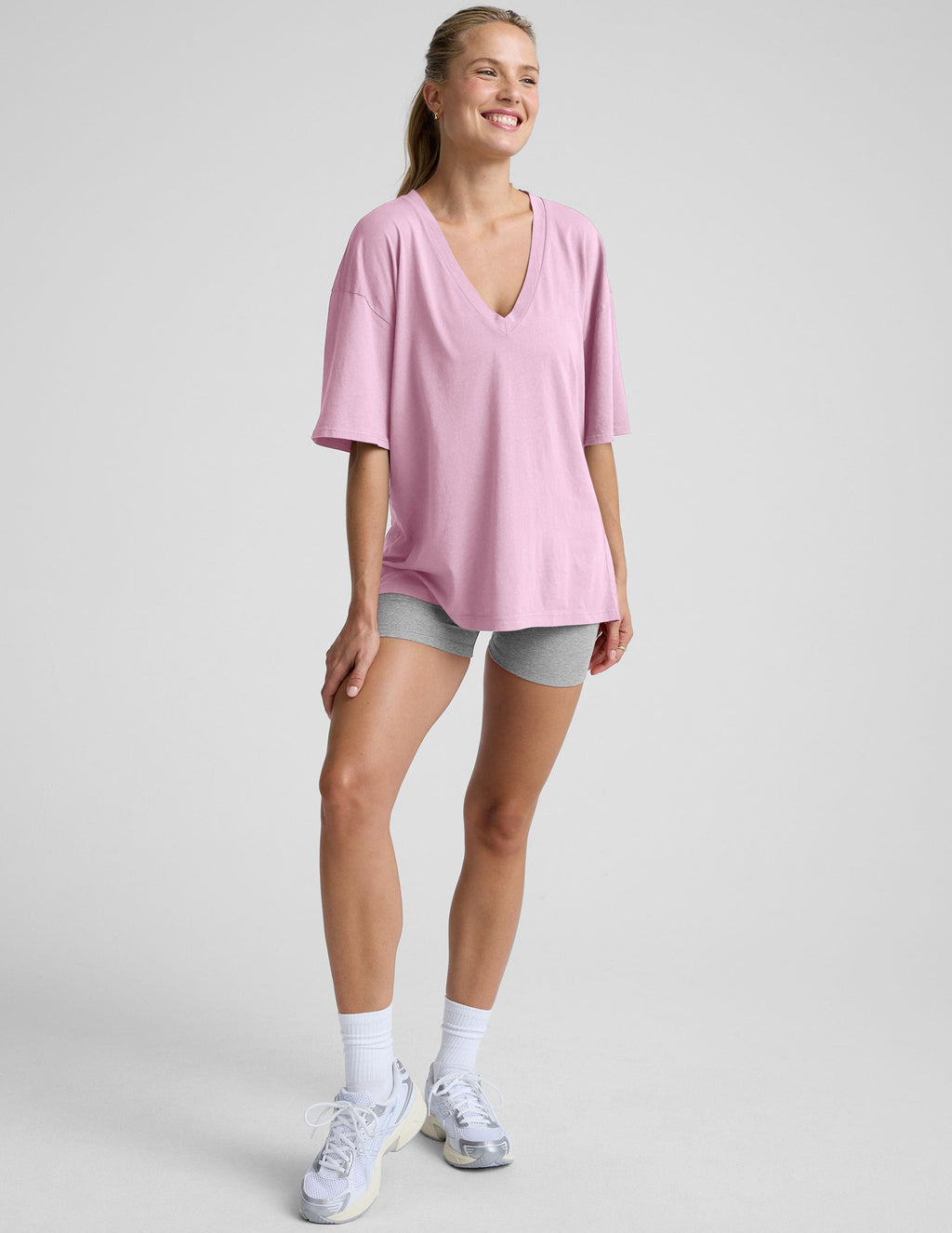 Oversized V-neck Cotton Tee