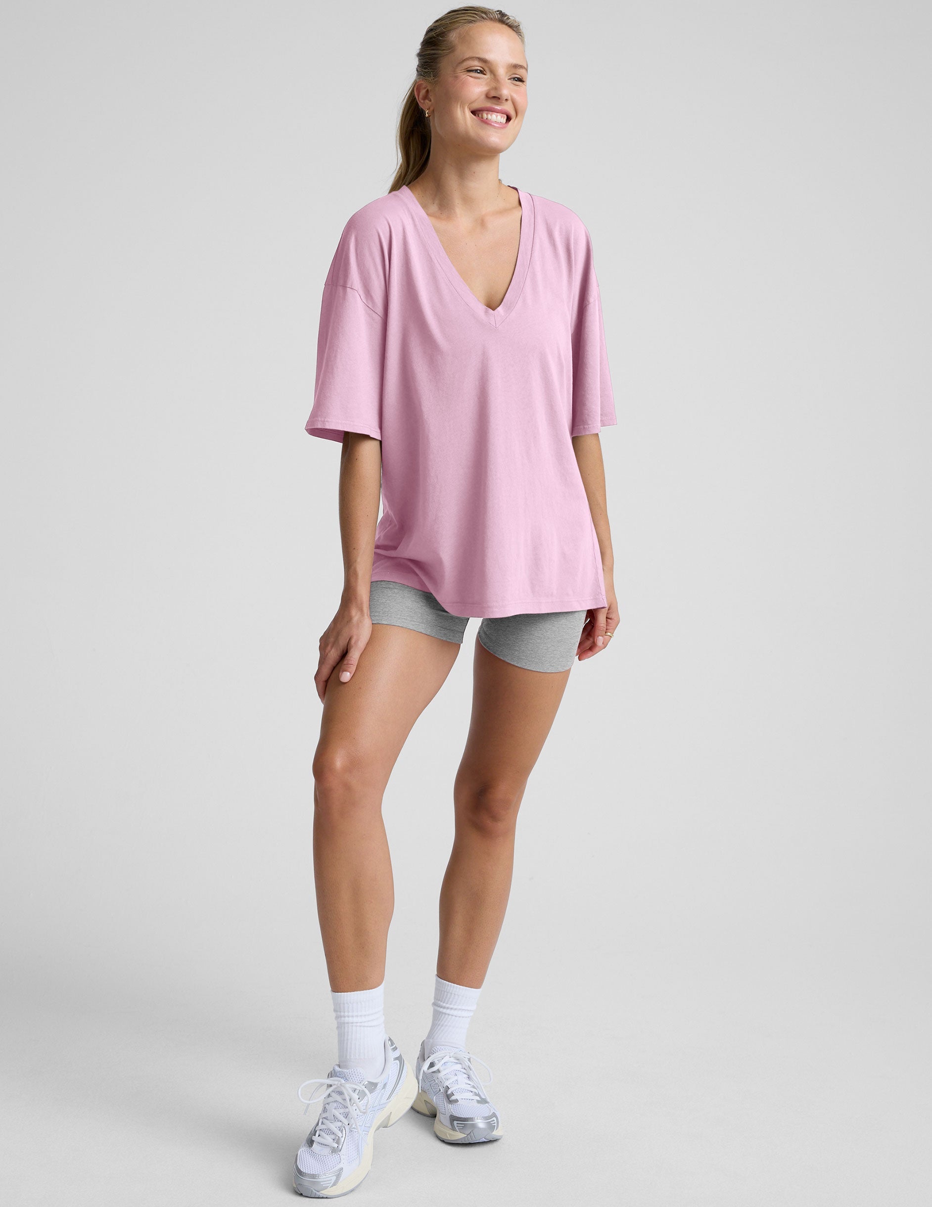 Oversized V-neck Cotton Tee