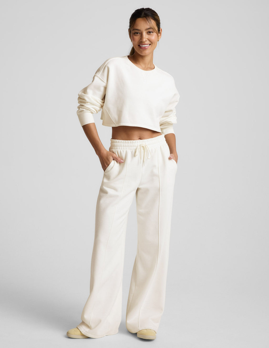 LuxeFleece? Pintuck Wide Leg Pant