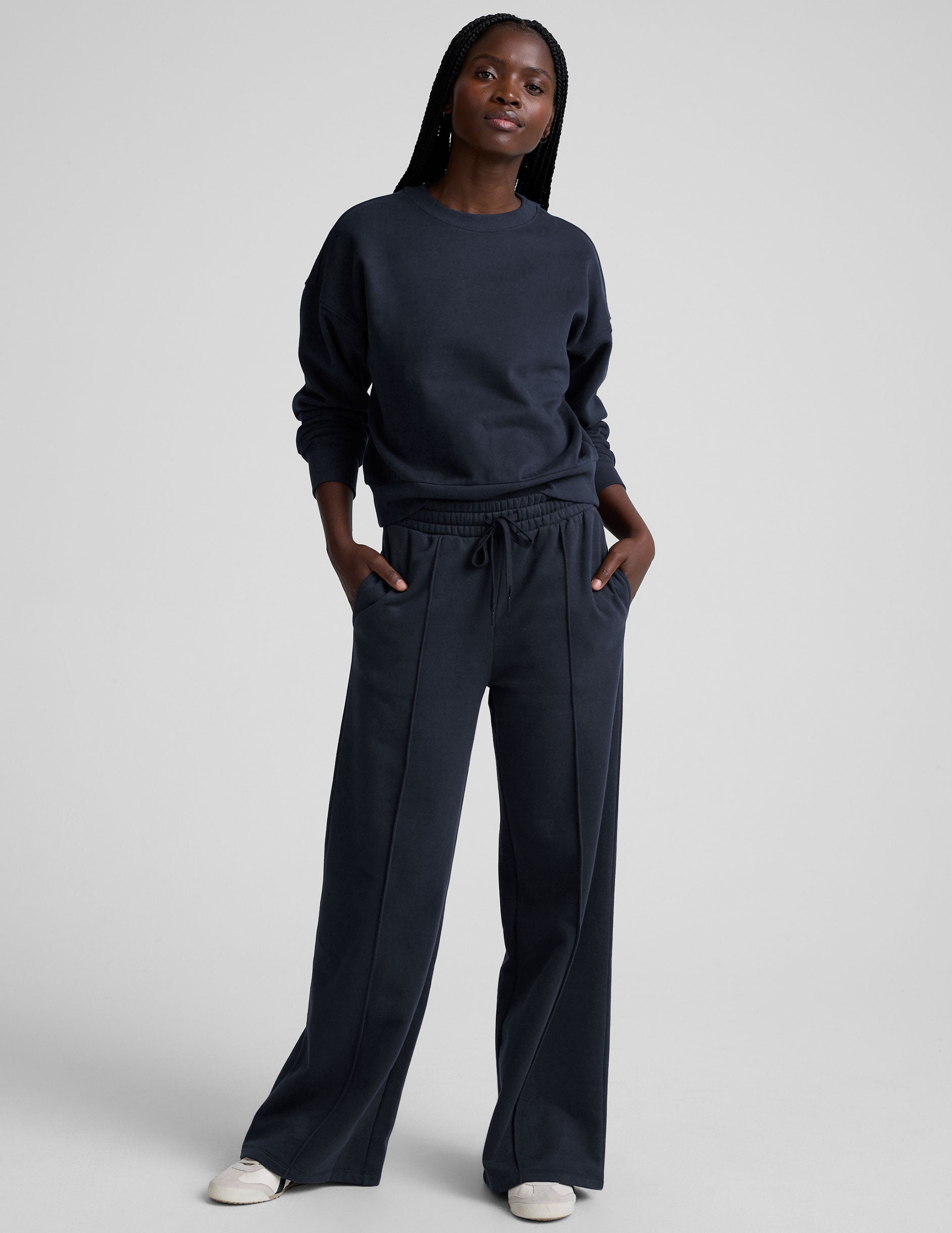 LuxeFleece? Pintuck Wide Leg Pant
