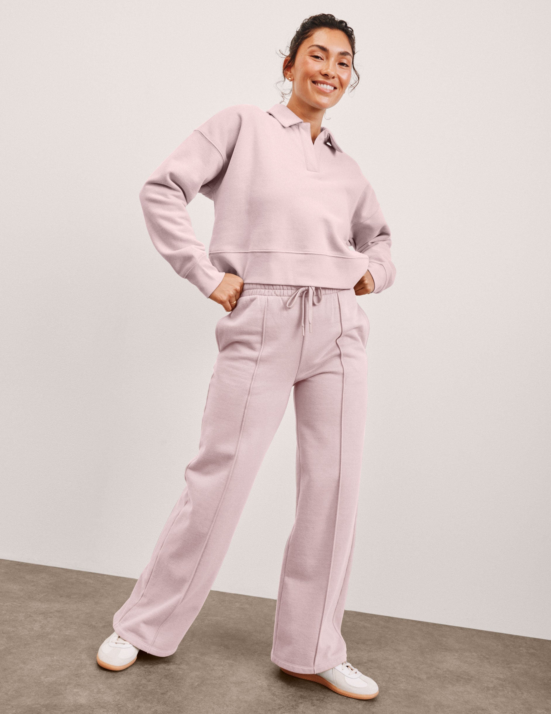 LuxeFleece? Pintuck Wide Leg Pant