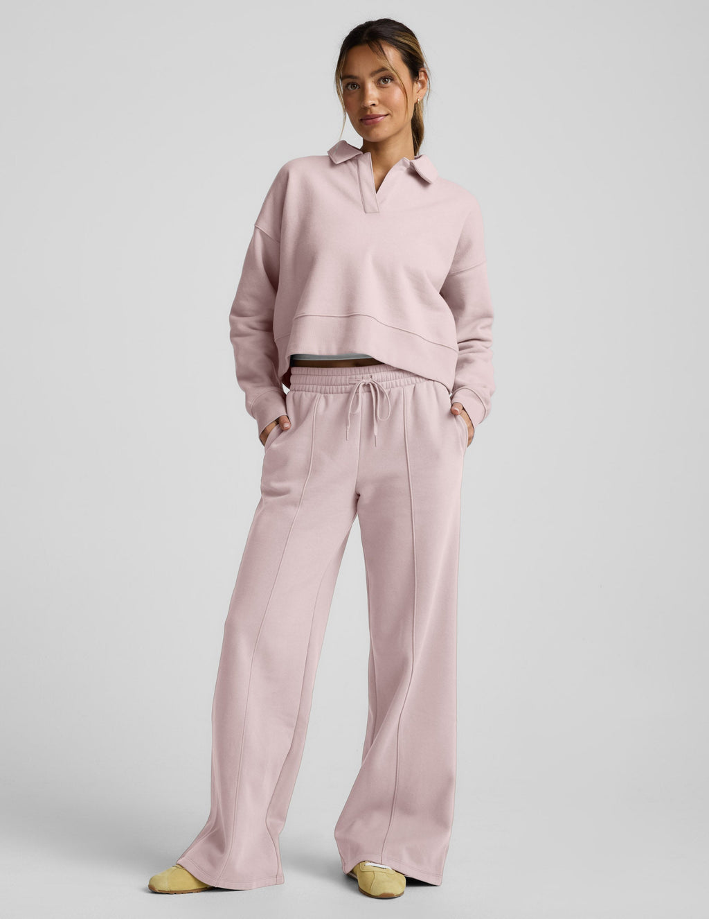 LuxeFleece? Pintuck Wide Leg Pant