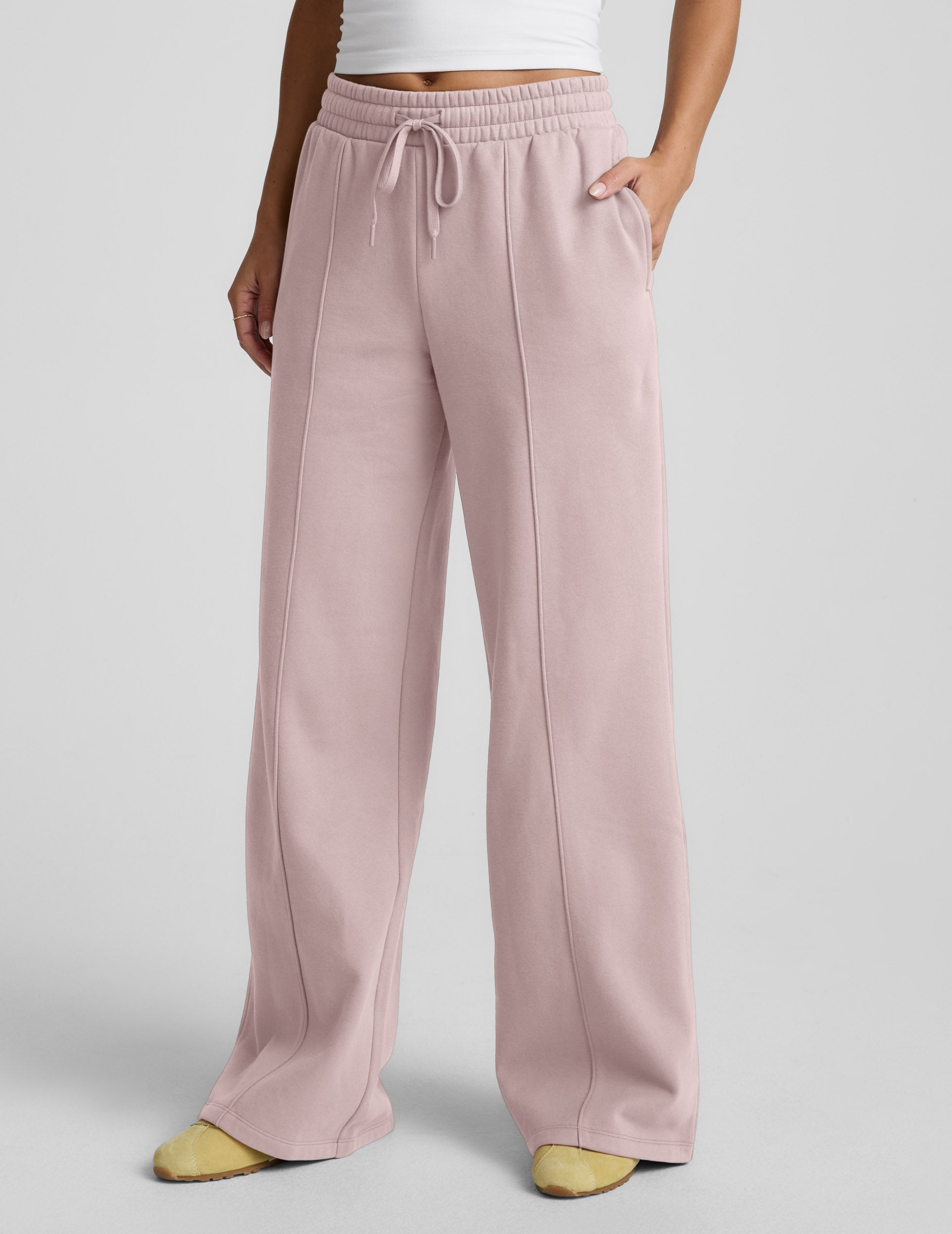 LuxeFleece? Pintuck Wide Leg Pant