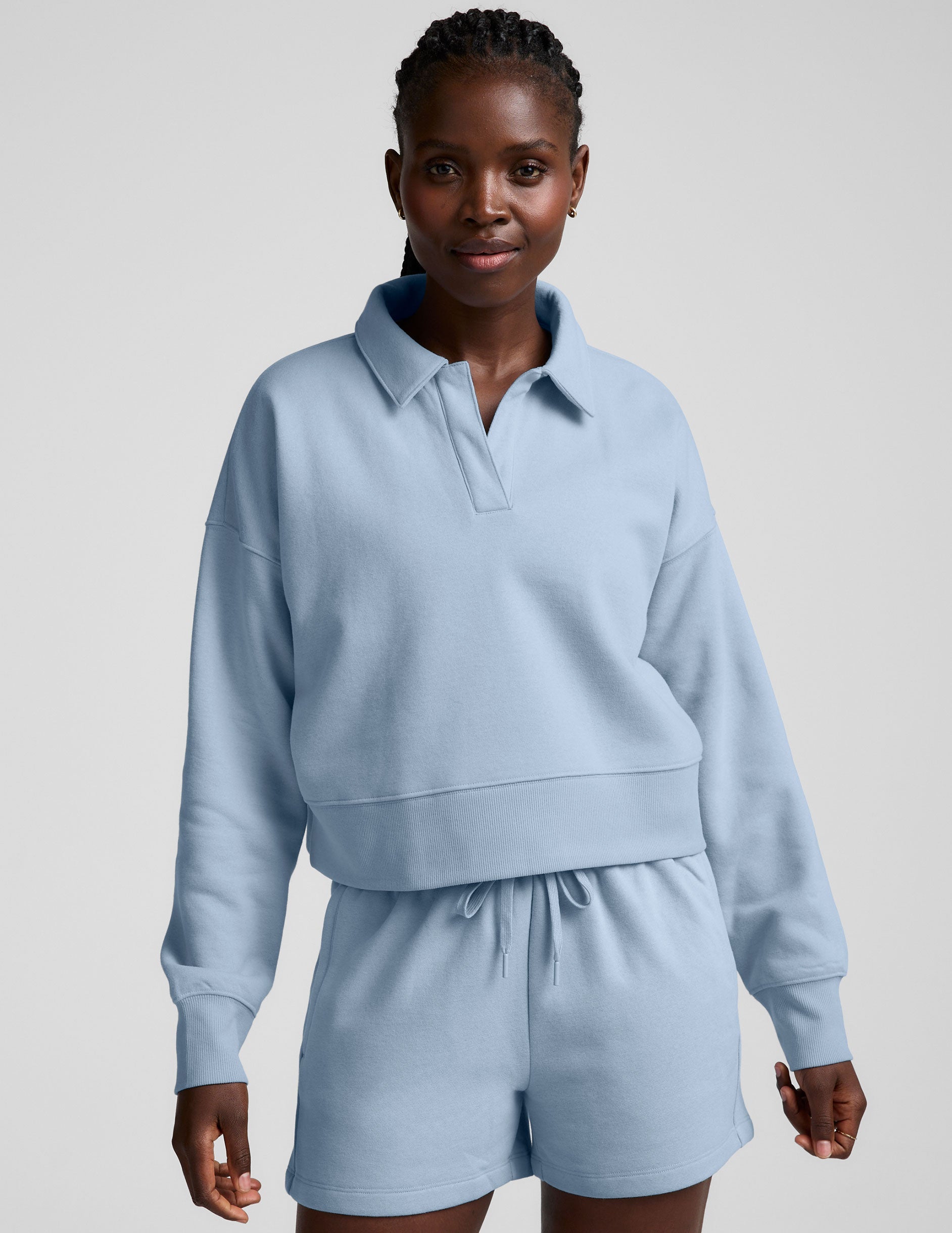 LuxeFleece? Collared Sweatshirt
