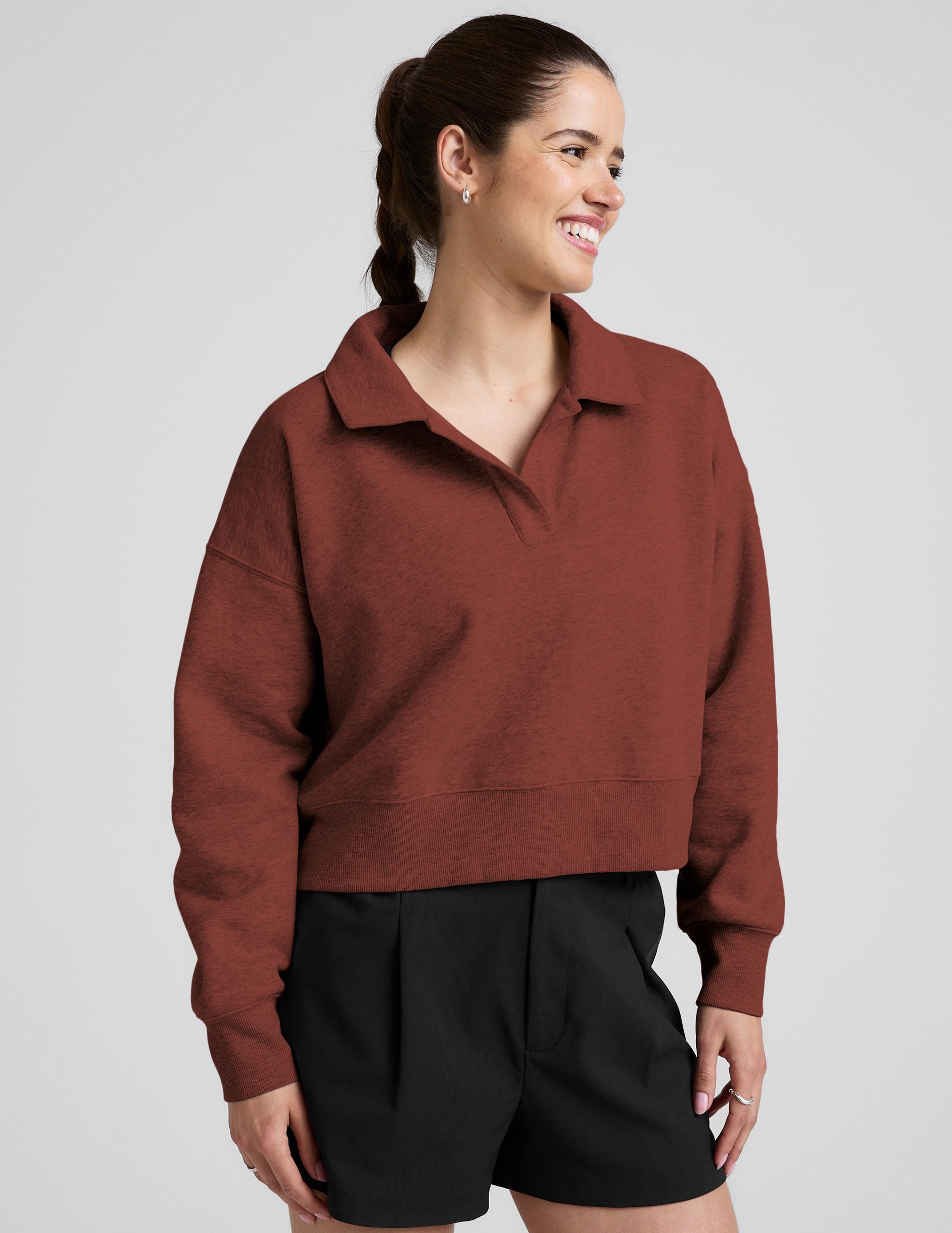 LuxeFleece? Collared Sweatshirt