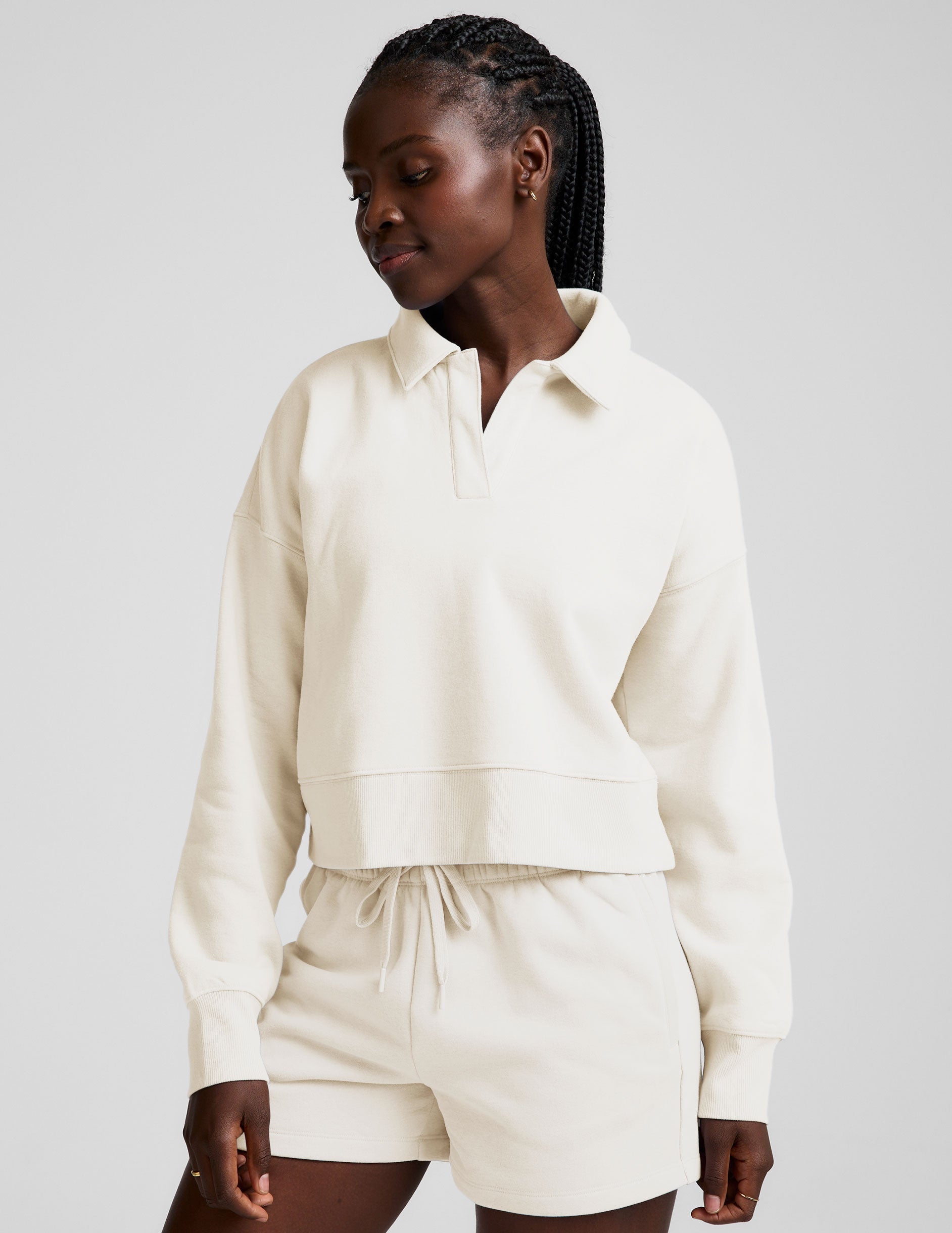 LuxeFleece? Collared Sweatshirt