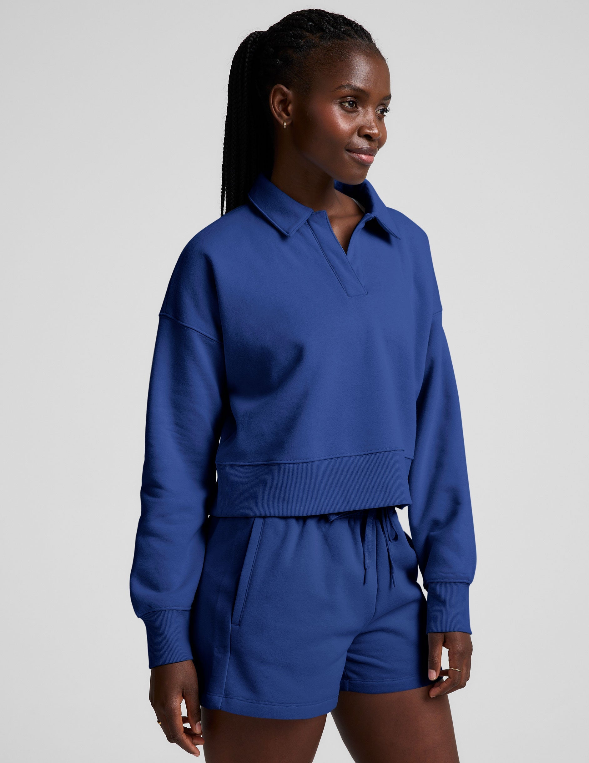 LuxeFleece? Collared Sweatshirt