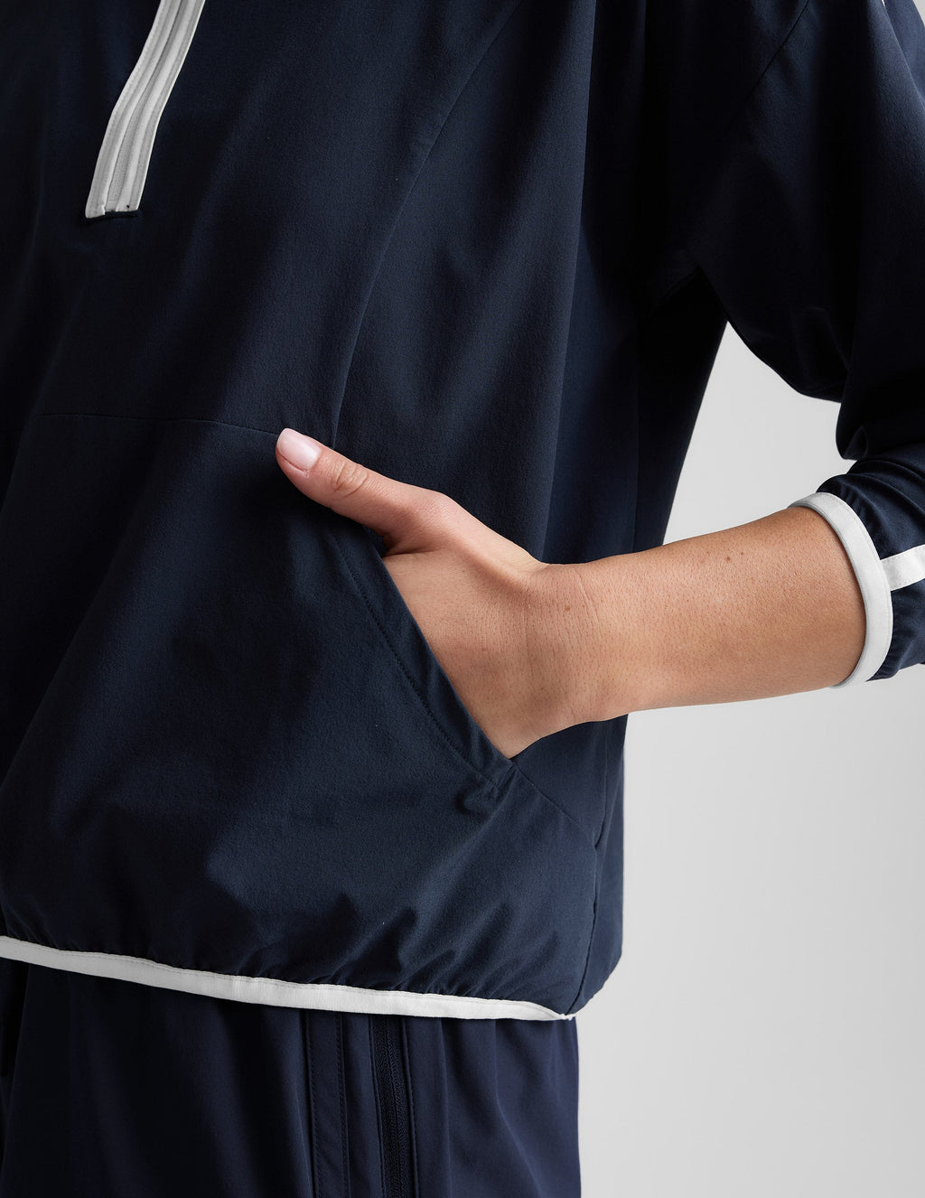 Stretch Woven Course Contrast Half Zip Pullover