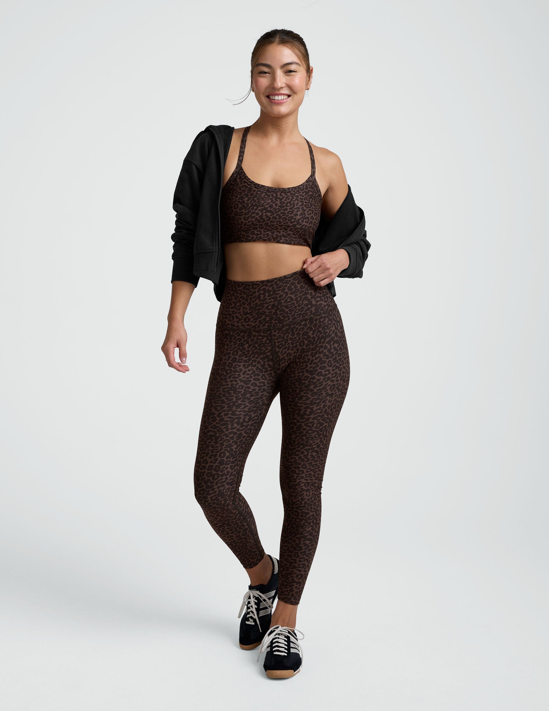 Espresso Leopard Softmark Slim Racerback Bra