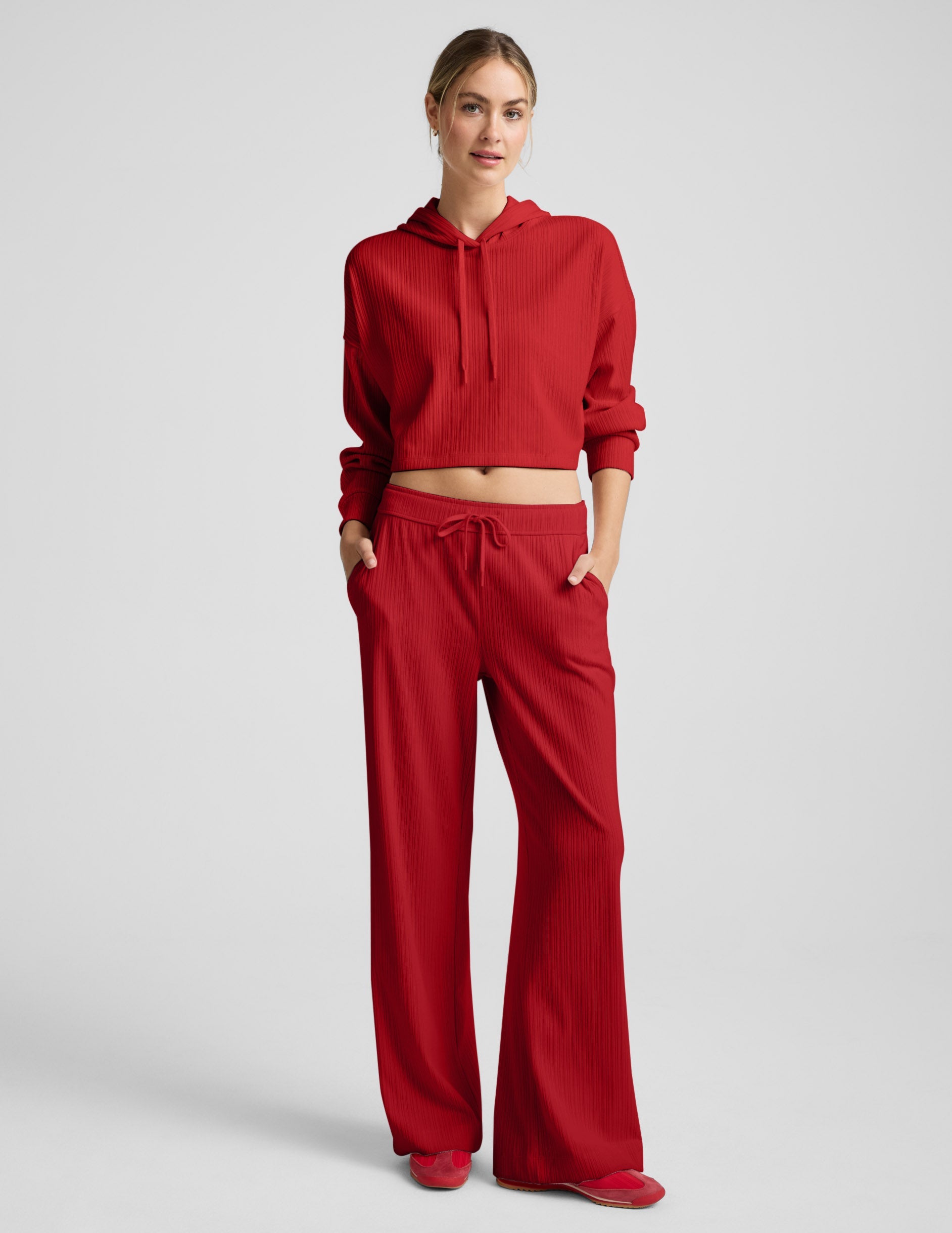 Breathe Easy Ribbed Wide Leg Pant