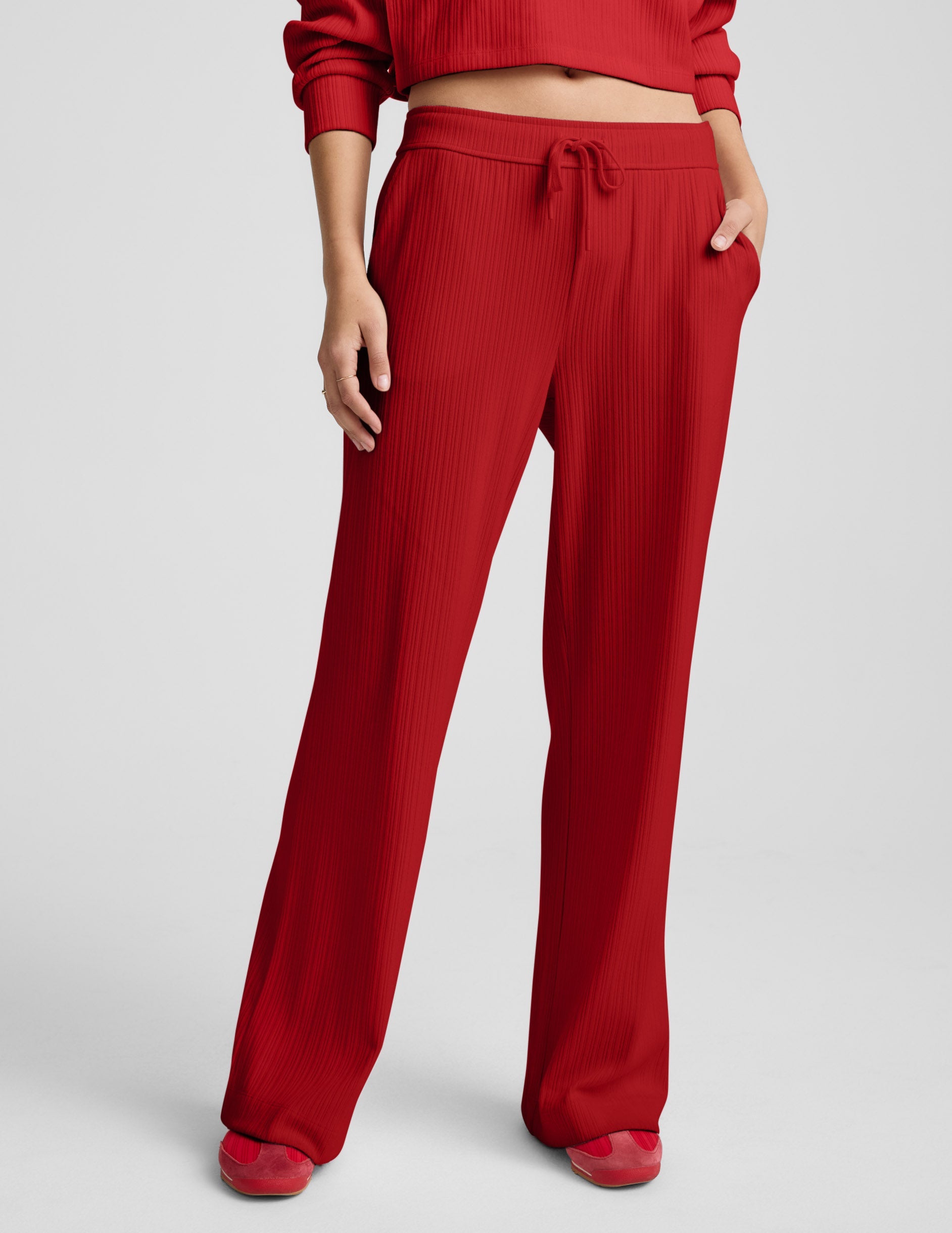Breathe Easy Ribbed Wide Leg Pant