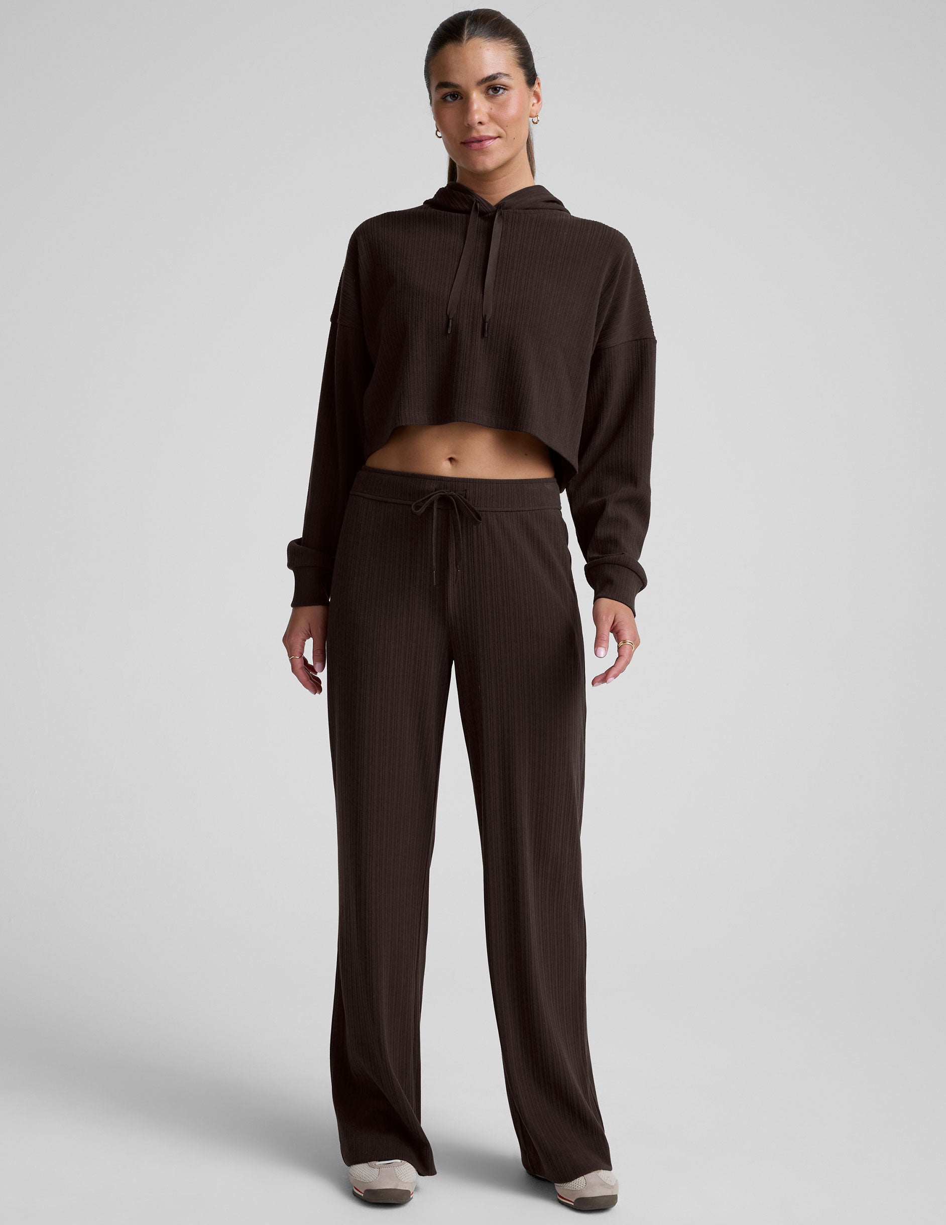 Breathe Easy Ribbed Cropped Hoodie