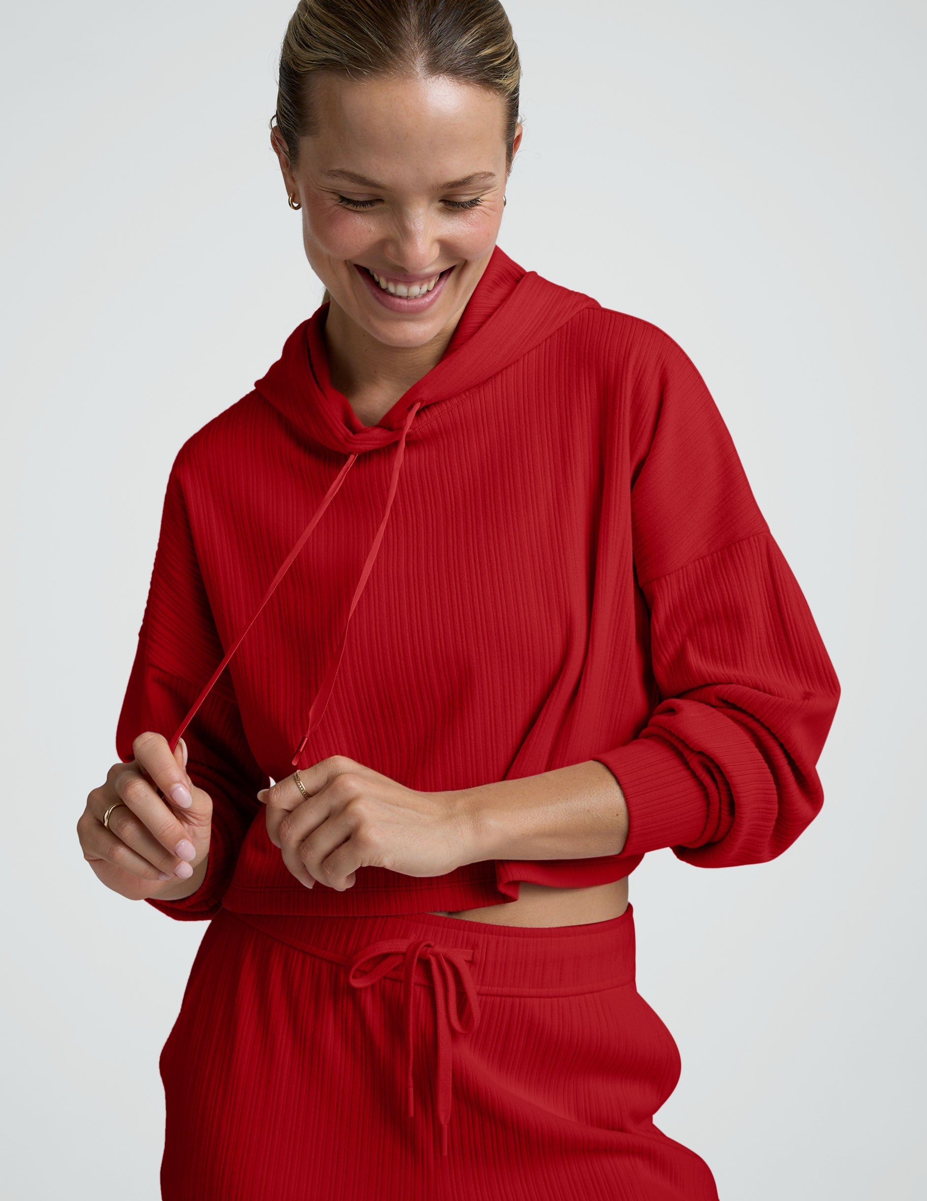 Breathe Easy Ribbed Cropped Hoodie