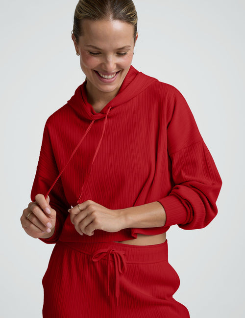 Breathe Easy Ribbed Cropped Hoodie