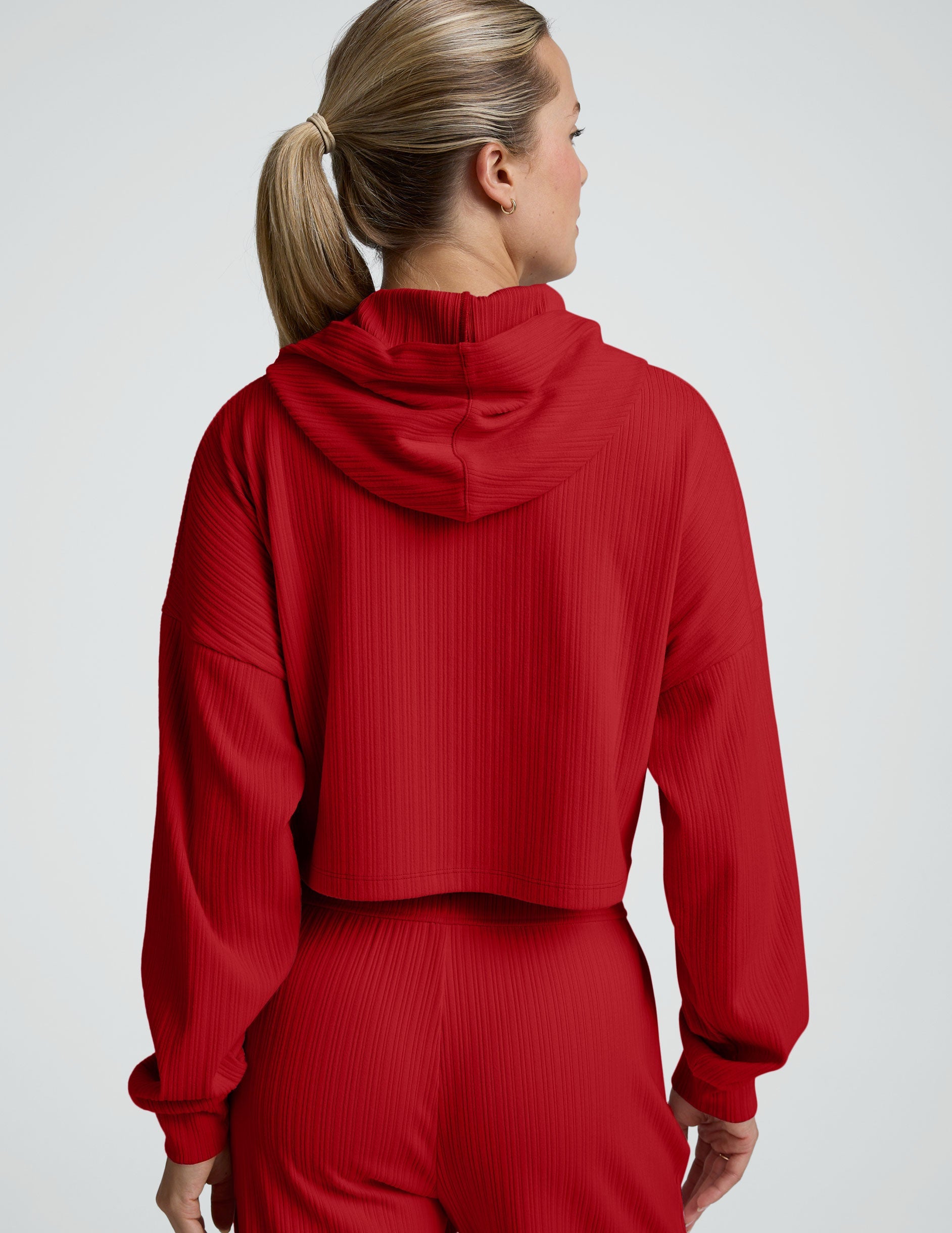 Breathe Easy Ribbed Cropped Hoodie