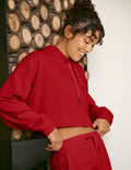Breathe Easy Ribbed Cropped Hoodie