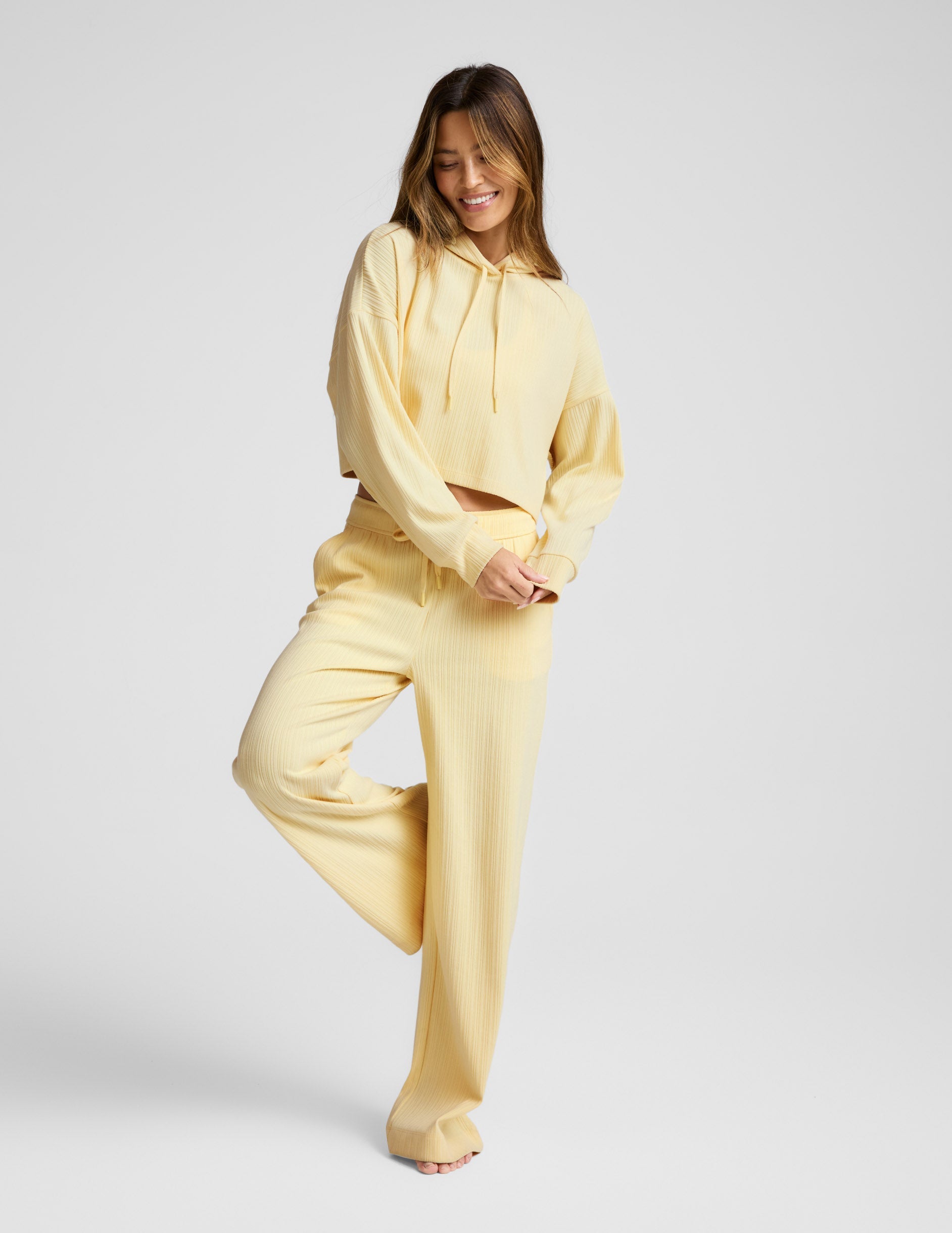 Breathe Easy Ribbed Cropped Hoodie