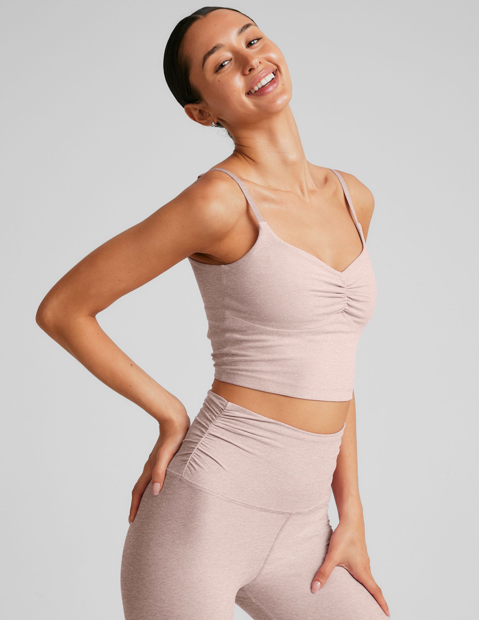 Spacedye? Raise The Barre Shirred Cropped Tank