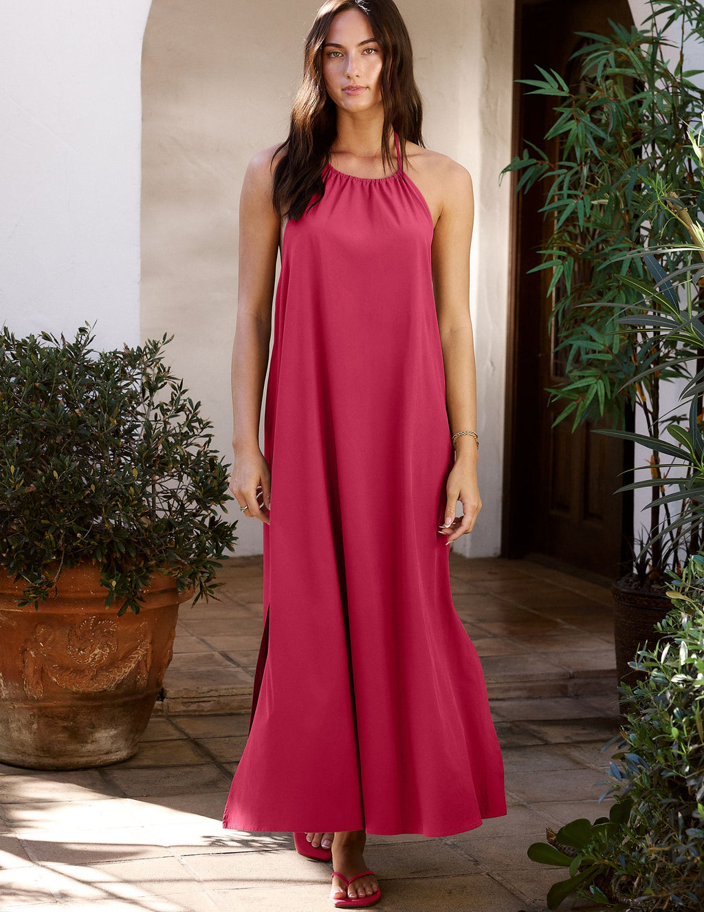 Go With The Flow Halter Dress