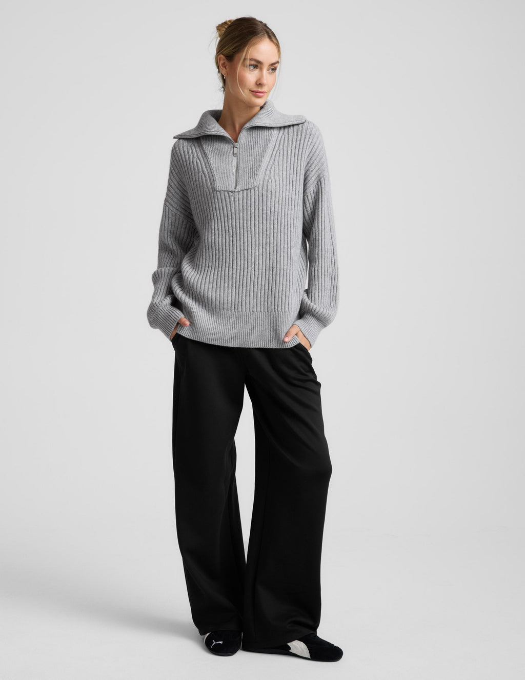 Wool Blend Collared Pullover