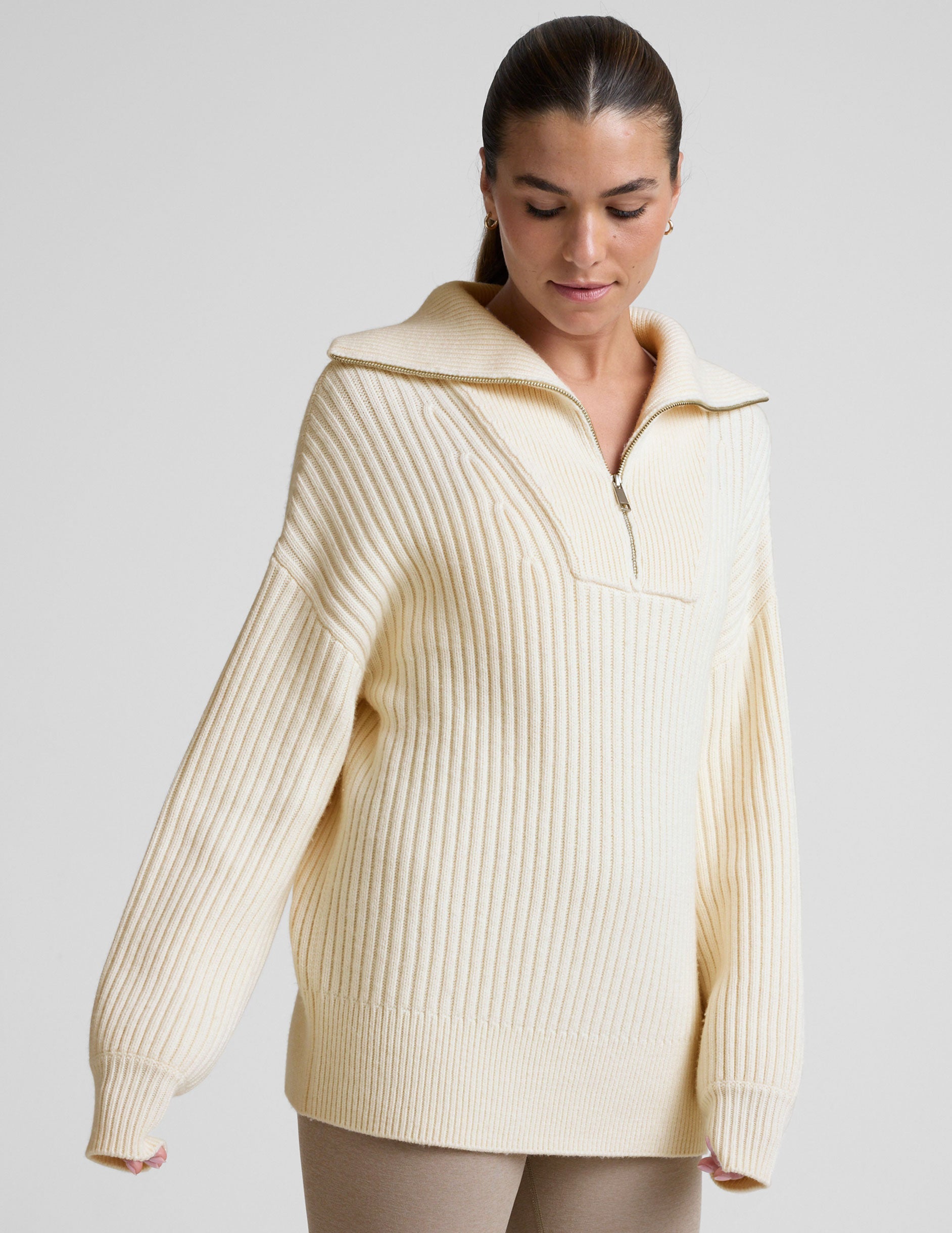 Wool Blend Collared Pullover