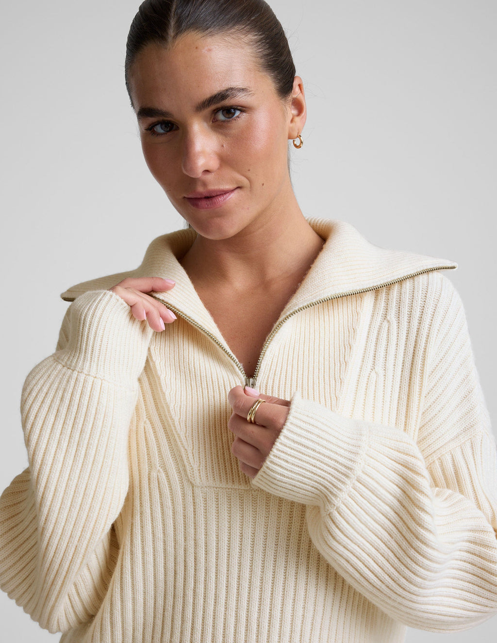 Wool Blend Collared Pullover