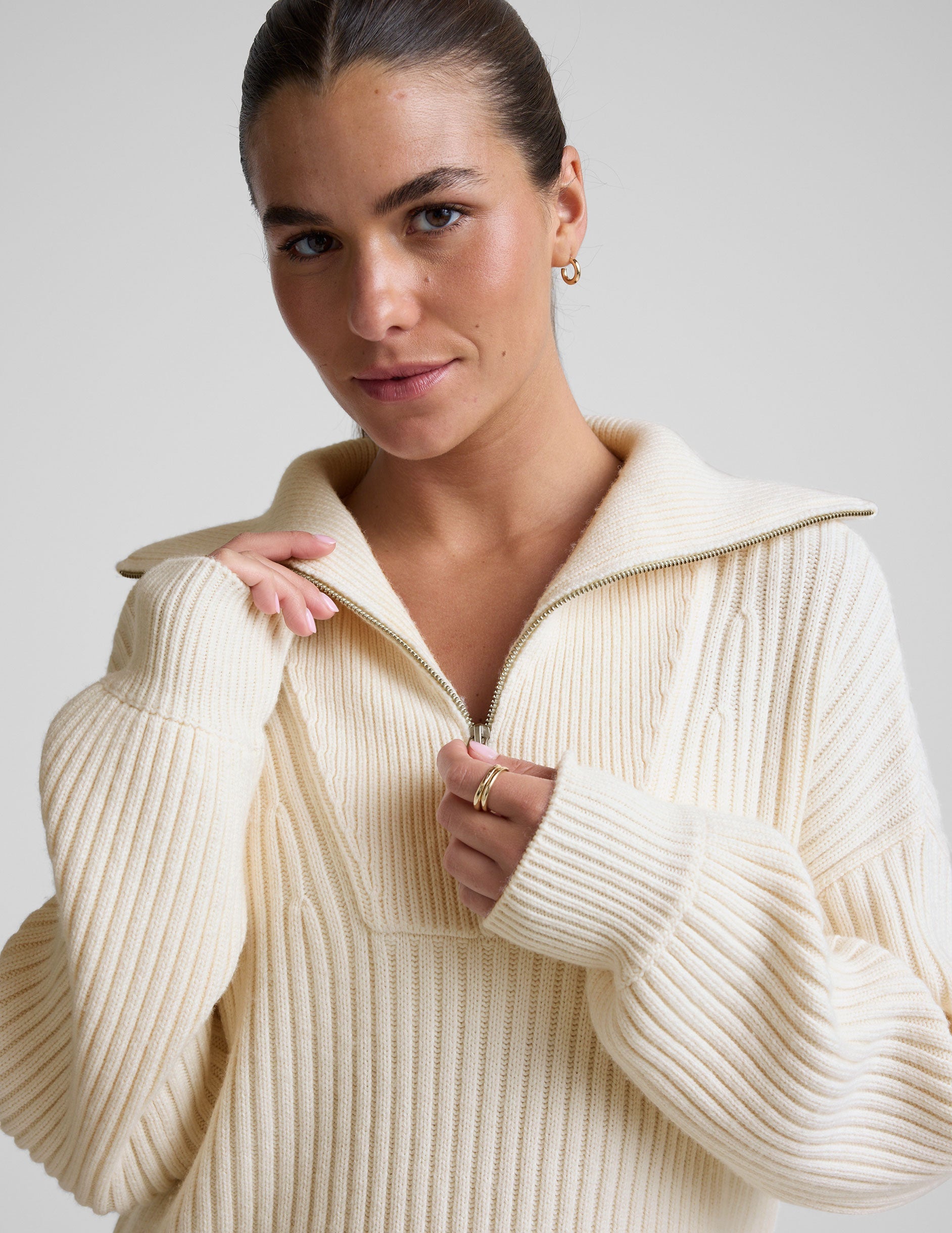 Wool Blend Collared Pullover