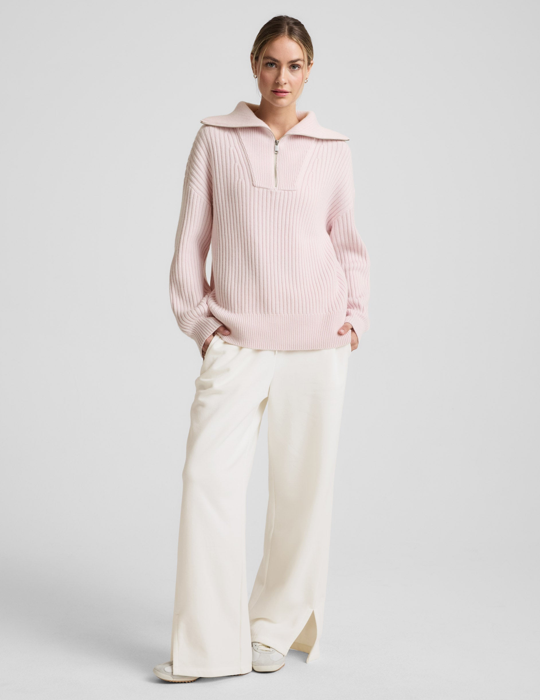 Wool Blend Collared Pullover