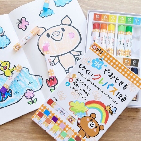Water-Washable Square Craypass 12 Colors / SAKURA